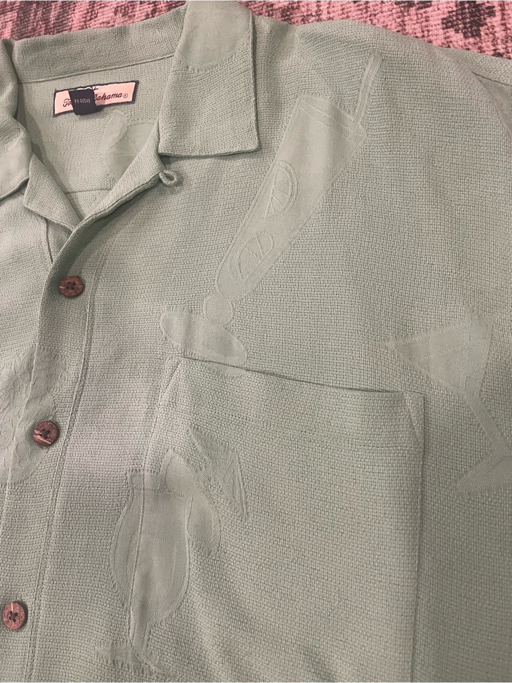Tommy Bahama Vintage-Inspired Mint Green Men’s Button Shirt